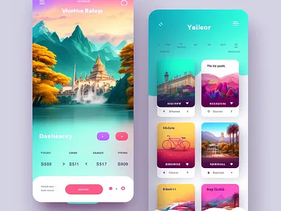 Travel Mobile App design design graphic design illustration midjourney ui