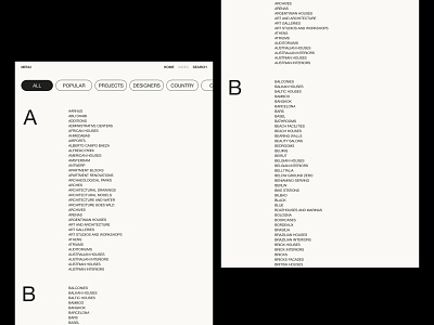 ARCHINDEX architecture index list minimal minimalism productdesign search tags typo ui ux web webdesign webtags