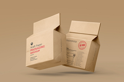 Kraft Paper Packaging Mockup 3d 3d render design download food bag free mockup kraft paper bag label design packaging mockup ram studio