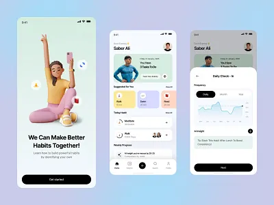 AI-Powered Habit Tracker Mobile App ai ai app ai powered habit app app design habit habit app design mobile app tracker mobile app ui ui design ui ux ux ux design