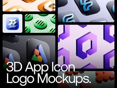 3D Icon App Logo Mockups - V2 3d 3d app icon 3d mockup app app icon branding icon app ios logo logo app logo mockup macos mobile mockup psd