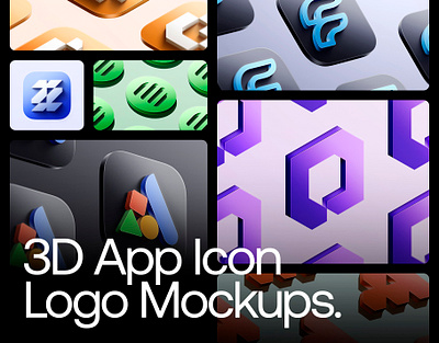 3D Icon App Logo Mockups - V2 3d 3d app icon 3d mockup app app icon branding icon app ios logo logo app logo mockup macos mobile mockup psd