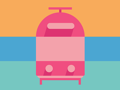 Trippy Tram colors illustration minimal tram