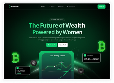 Fintech website design 3d animation figma framer graphic design hero se tion hero section design motion graphics section hero ui ux website websites