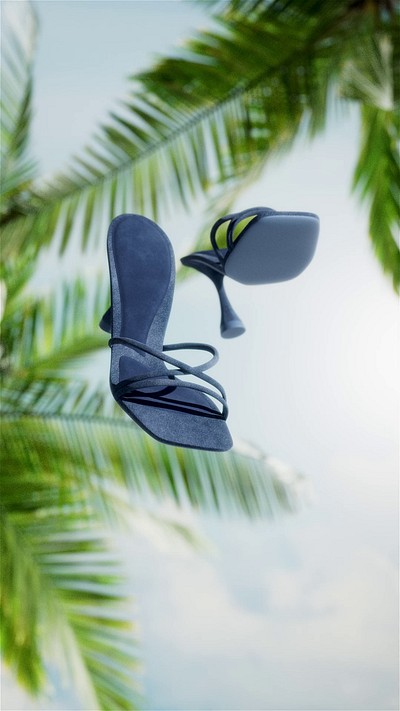 Beneath the Leaves: Summer Sandals 3D Animation 3d ads 3d animation 3d designer 3d for brands 3d modeling 3d product design 3d product renders 3d render 3d textures cgi cinema4d motion graphics redshift