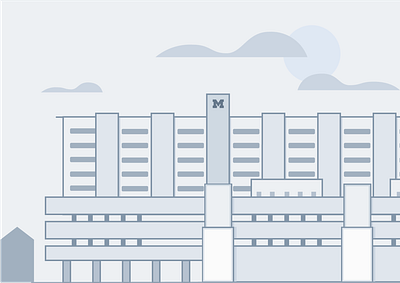 University of Michigan Hospital graphic design illustration