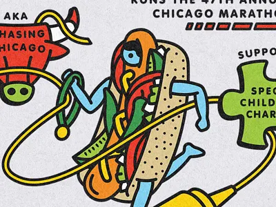 dogman runneth autism bull bun charity chicago children dog fundraiser hot marathon medal mustard pickle poppy puzzle relish runner special support