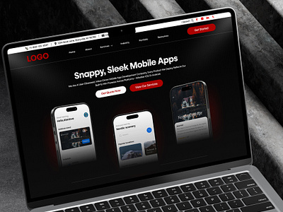 Landing Page for Mobile App Development Services app design app landing page clean design creative ui figma design landing page minimal design mobile app development mobile app ui modern ui ui design ui ux ux design ux inspiration web design