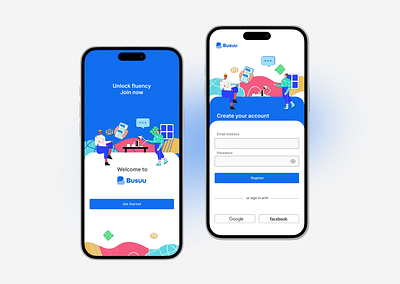 #Daily UI 001 | Sign Up - Busuu App graphic design interface mobile app ui