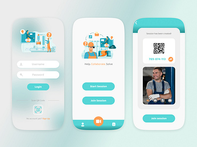 AR Remote Assistance UI/UX appdesign application appui ar design mobiledesign mobileux productdesign prototype remoteassistance ui uiux userinterface ux uxcasestudy uxresearch