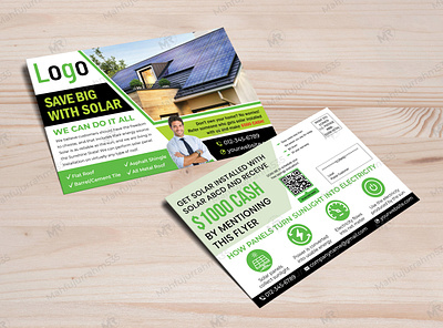 Solar Energy Company Postcard Design solar installation postcard