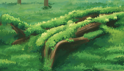 Deadwood climate change deadwood field forest grass illustration log meadow moss procreate tree trees weeds wood