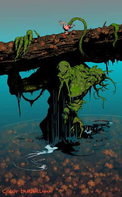 SwampThing by Johnathan Lau. Colors byMikeLynn color sample comic art graphic design illustration ui