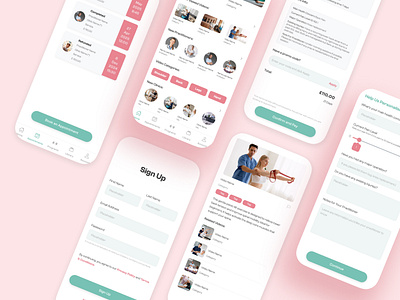 Mobile UI/UX Design for Health & Rehabilitation appui appux bookingapp doctor figma health healthcareapp medical medicalapp mobileappdesign physiotherapy physiotherapyapp portfolio productdesign rehab ui uidesign uiux uxdesign wellnessapp