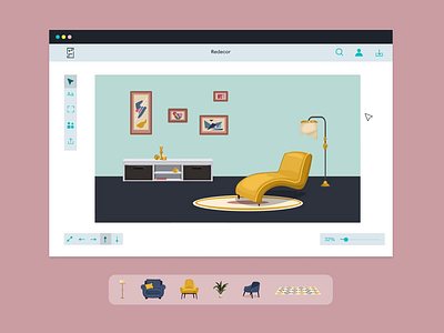 ReDecor - Interior Designing Webpage after effect animation design design tools editor figma furniture home decor interactions interior design redecoration tool ui webapp