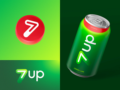 7Up Can Redesign Concept 3d bottle branding can drink food gradient icon identity lettering logo nutrition package spline water wellness