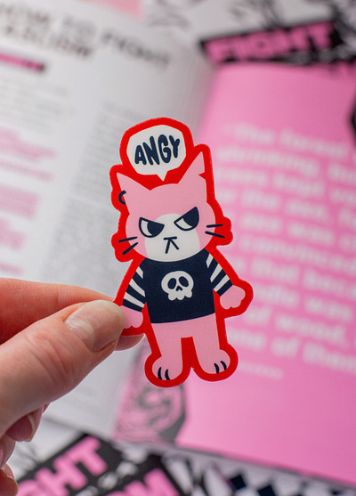 Angy Cat Sticker angy cat art cat illustration sticker