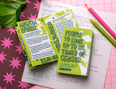 "People To Look Up To In Times of Crisis" Mini Zine design diy mini zine punk zine