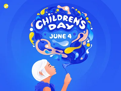 Children's Day Poster affiche art banner billboard branding children color colorful event graphic identity illustration kids party poster poster design print visual design