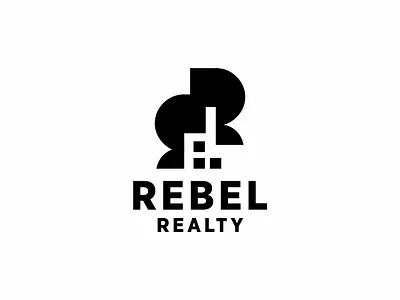 Initial-based Iconic logo for Rebel Realty