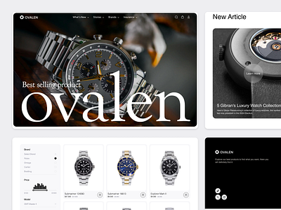 Ovalen - Watches E-Commerce Product Details accessories arlogy casual details page e commerce ecommerce marketplace online shop product retail shop shopify store ui ui design ux watch watches web design website