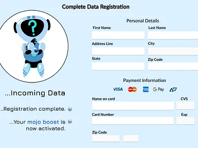 Robot Registration Form branding design figma fun graphic design kylie earls logo registration registration form robot ui ux