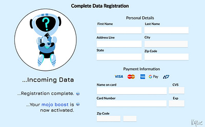 Robot Registration Form branding design figma fun graphic design kylie earls logo registration registration form robot ui ux