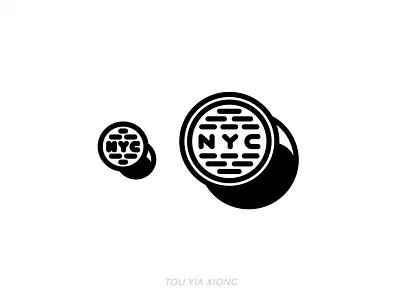 NYC icon: Manhole Cover 2d art branding design figma geometric graphic hole icon illustration illustrator logo man manhole sewer ui vector