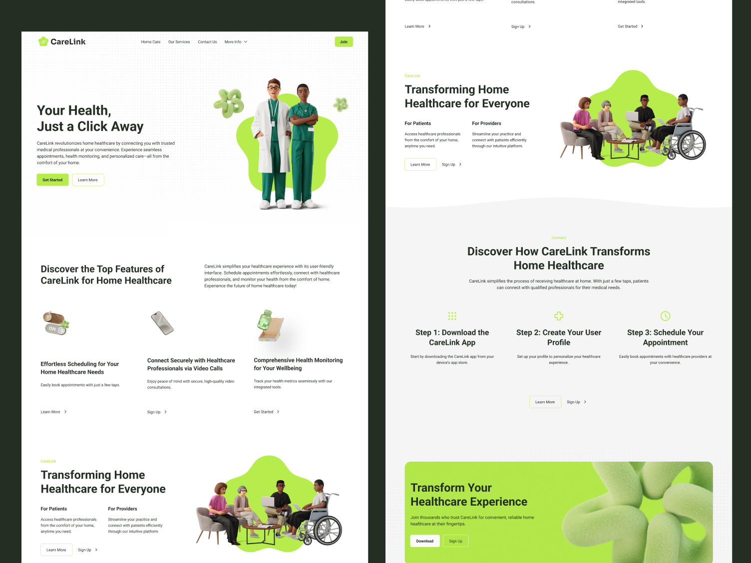 Example of Landing Page E Website Design