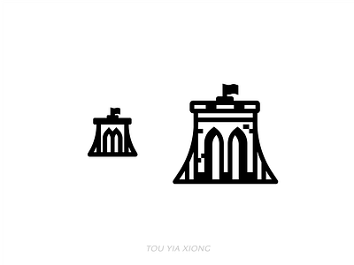 NYC icon: Brooklyn Bridge 2d art bkbridge branding bridge brooklyn design figma geometric graphic icon illustration illustrator logo new york city nyc ui vector
