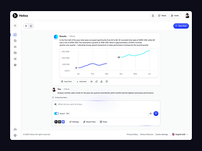 Helixa - AI Platform ai animation artificial intelligence chat clean component dashboard design digital internet mobile modern motion motion graphics pricing page pricing plans technology ui ux website