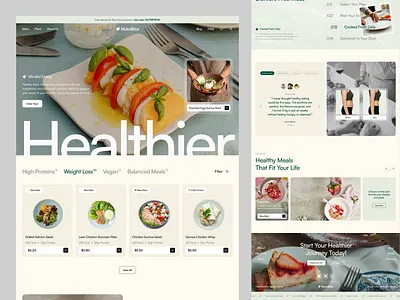 Homepage Concept for NutriBite, a Healthy Food E-commerce Brand branding fb header healthy food landing page layouttypography marketplace minimal online typography ui uidesign uiux ux design web design website
