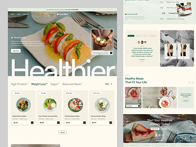 Homepage Concept for NutriBite, a Healthy Food E-commerce Brand branding fb header healthy food landing page layouttypography marketplace minimal online typography ui uidesign uiux ux design web design website