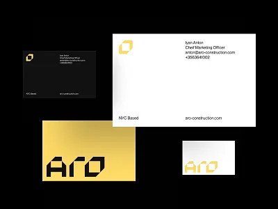 Office Stationary - Aro Construction brand brand guidelines brand identity branding business card habito hatypo layout logo logo design minimalist stationary visual identity