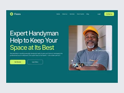 Fixora - Landing page Animation barkahlabs clean cleaning cleaning services website design dfdf framer home home services landing page motion motion graphics services ui ui design uiux web web design webflow website