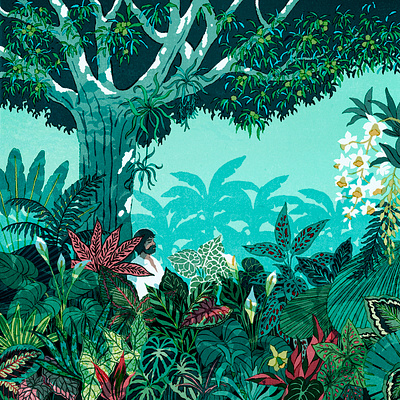 One Hundred Years of Solitude book book illustration cover garden green illustration tree