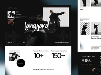 Langford : Menswear - Website Landing Page animation brand branding clean design clothing design editorial fashion fashion brand home page interaction design landing page minimalist motion graphics typography ui ux ui design web web design website