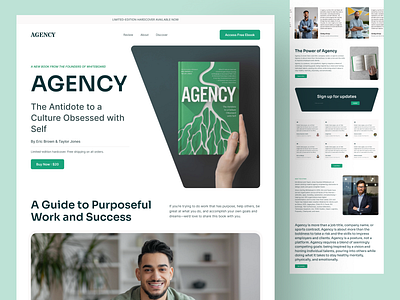 Agency - Book Landing Page agency audio book book website clean e book website figma design homepage landing page landing page design layout design minimal pulokpauldesign ui ui design uiux web design website design