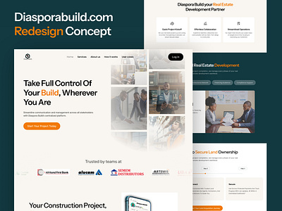 UX/UI for Real Estate Projects and Land Ownership construction management tools construction project management design diaspora real estate dribble global land acquisition land ownership abroad landing page mobile responsive design real estate real estate development platform real estate project management real estate website redesign secure land ownership startup ui ux ux focused website redesign web design