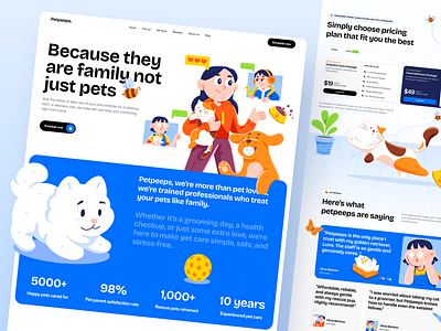 Petpeeps - Landing Page Design characterdesign design doglovers home page homepage illustration illustrationoftheday landing page landingpage petcare petgrooming petwellness techforpets ui ui design ui illustration ui ux web design website website design