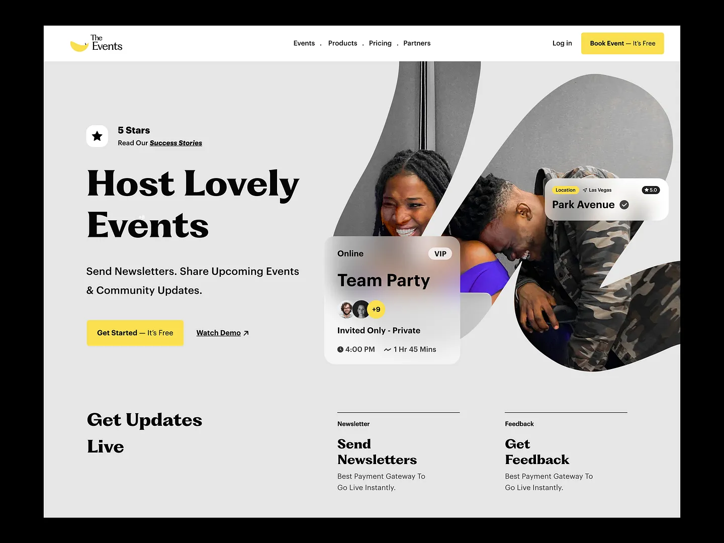 Modern Event Booking Website Design