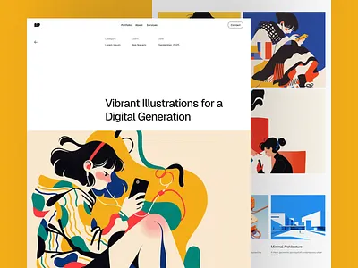 Illustrator Portfolio - Work Page illustration ui webdesign website workpage