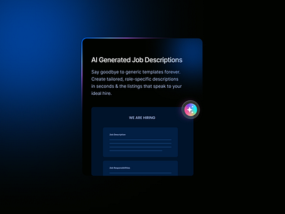 AI-Generated Job Descriptions Card ai card creative dark design flat illustration ui uiux website