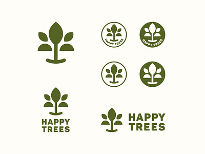 Logo redesign project branding happy logo minimal simple tree trees vector