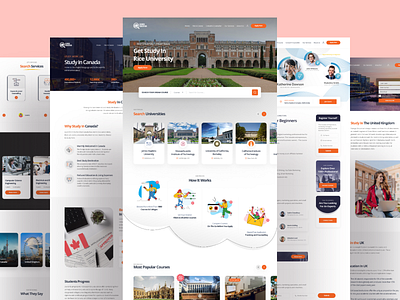 Explore Universities, Graduation, Educational Platform branding clean design couching courses design education educational platform homepage illustration landing page logo minimal ui uiux university university admission university admission website ui website