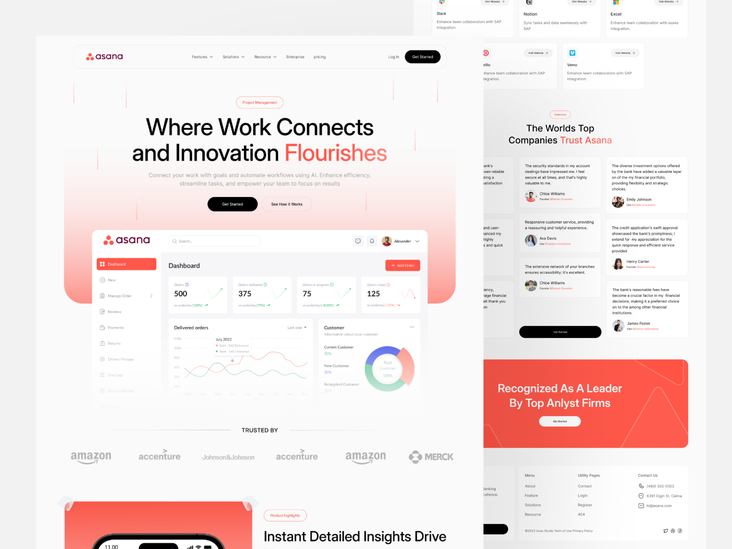 Asana – Work Management SaaS Landing Page UI UX Design ai dashboard figma landing page minimalist uiux design product design productivity tool project management saas uiux web design work management