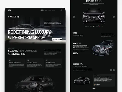 Lexus ES – Full Leading Page Design car car website design interface leanding page popular product service startup ui ux web website
