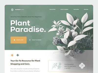 Home Garden Landing Page design minimalism ui ux webdesign website