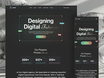 Digital agency home page agency creative agency dark dark landing page dark website design agency designing agency digital agency home page landing page web design website website design