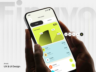 Finuvo — Fintech App UI Design | Artxis app app design artxis banking app banking app design crypto crypto app design design finance finance app fintech fintech app ios mobile app product design trading ui ui design uiux wallet app